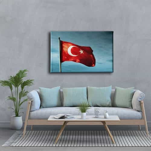 Türk Bayrağı Kanvas Tablo