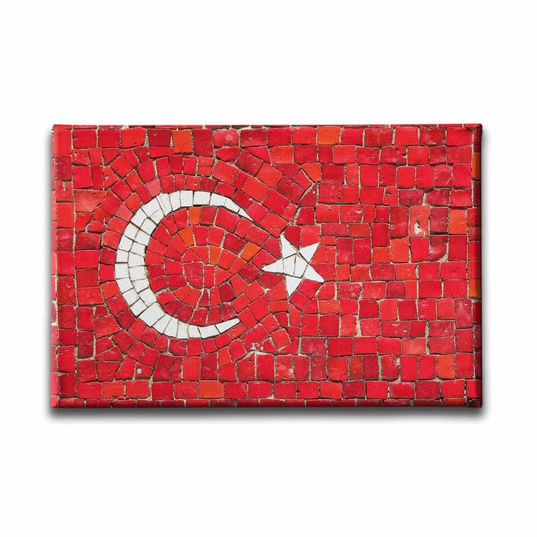 Taş Döşeme Türk Bayrağı Kanvas Tablo