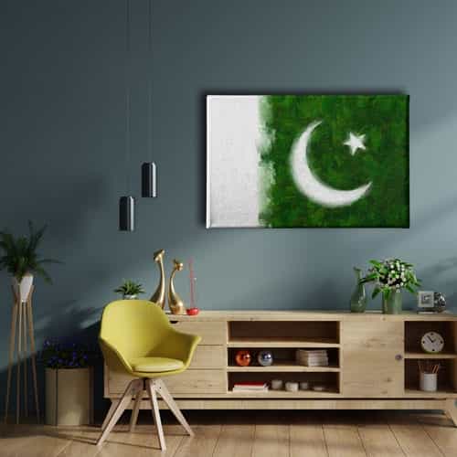 Pakistan Bayrağı Kanvas Tablo