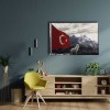 Bozkurtlu Türk Bayrağı Kanvas Tablo Bozkurtlu Türk Bayrağı Kanvas Tablo