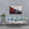 Bozkurtlu Türk Bayrağı Kanvas Tablo Bozkurtlu Türk Bayrağı Kanvas Tablo