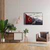 Bozkurtlu Türk Bayrağı Kanvas Tablo Bozkurtlu Türk Bayrağı Kanvas Tablo