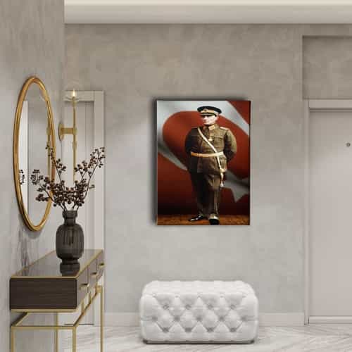Üniformalı Atatürk Portresi Kanvas Tablo
