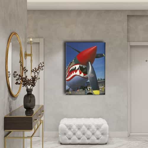Köpekbalıklı Helikopter Canvas Tablo