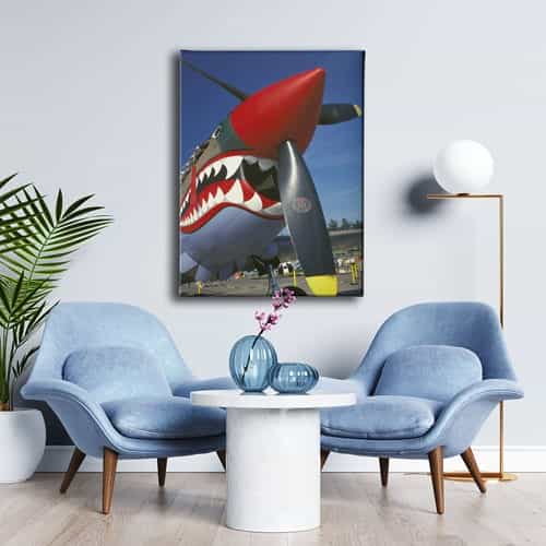 Köpekbalıklı Helikopter Canvas Tablo