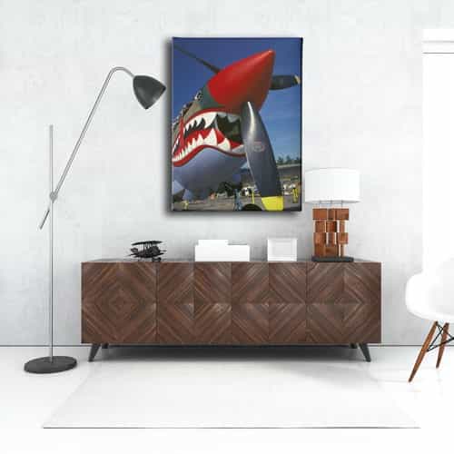 Köpekbalıklı Helikopter Canvas Tablo