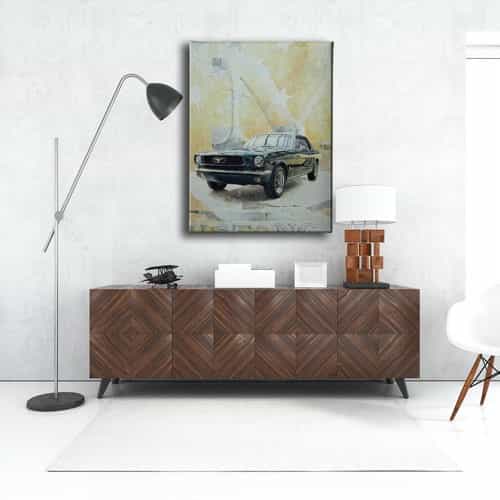 Mustang Klaik Araba Canvas Tablo