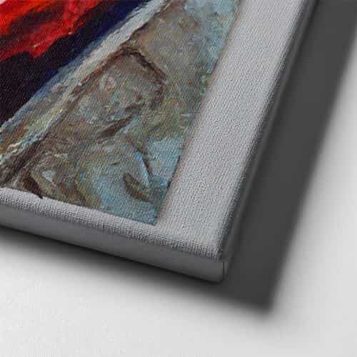 Yağlı Boya Kırmızı Araba Canvas Tablo