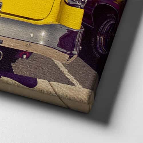 Klasik Sarı Araba Canvas Tablo