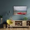 Klasik Kırmızı Araba Canvas Tablo