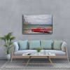 Klasik Kırmızı Araba Canvas Tablo