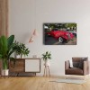 Klasik Kırmızı Araba Canvas Tablo