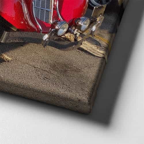 Klasik Kırmızı Araba Canvas Tablo