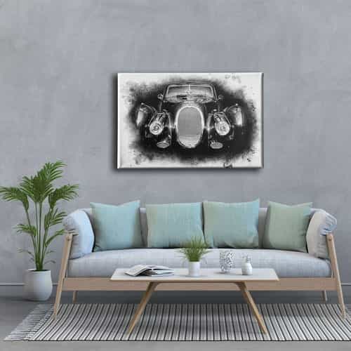 Klasik Siyah Araba Canvas Tablo
