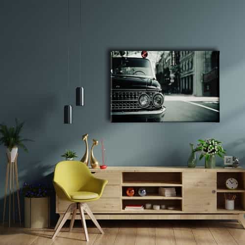 Klasik Siyah Araba Canvas Tablo