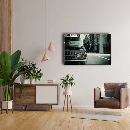 Klasik Siyah Araba Canvas Tablo