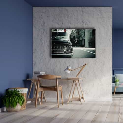 Klasik Siyah Araba Canvas Tablo