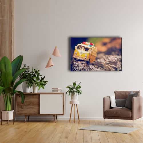 Klasik Sarı Vosvos Canvas Tablo