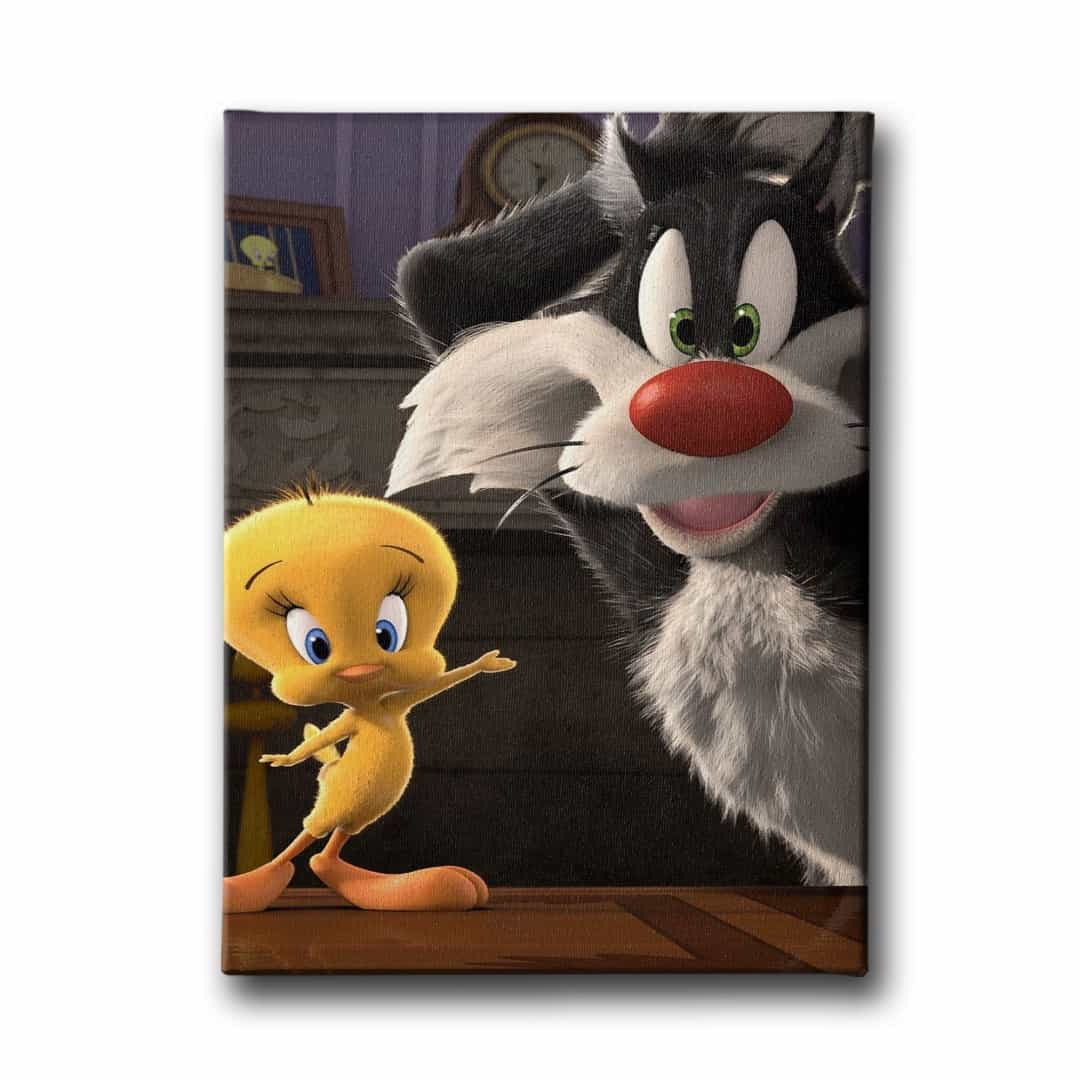 Tweety ve Kedi Çocuk Kanvas Tablo