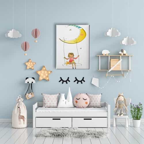 Salıncaklı Çocuk Kanvas Tablo Salıncaklı Çocuk Kanvas Tablo