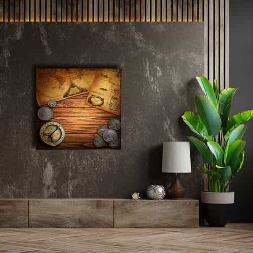 Antik Arka Plan Canvas Tablo