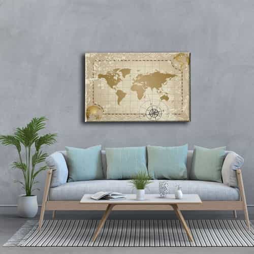 Dünya Haritası Canvas Tablo