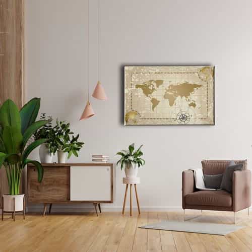Dünya Haritası Canvas Tablo