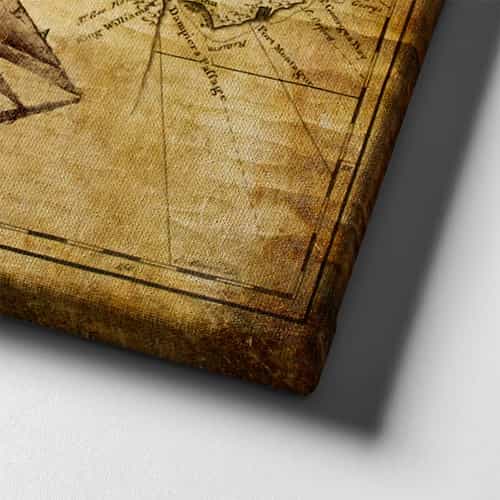 Eski Dünya Haritası Canvas Tablo