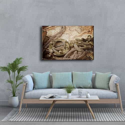 Nostaljilk Harita Canvas Tablo