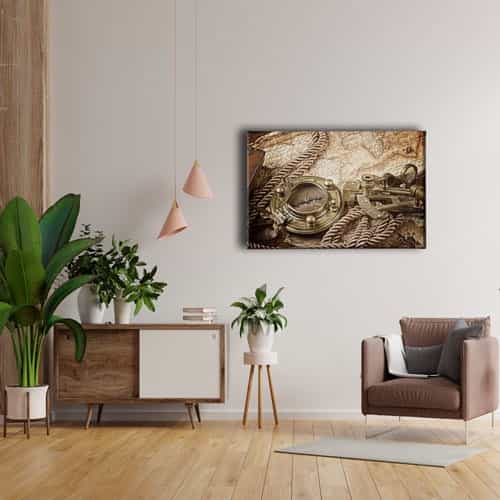Nostaljilk Harita Canvas Tablo