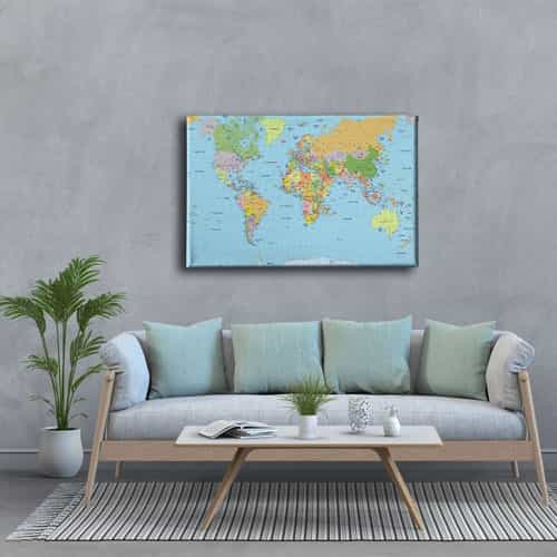 Dünya Haritası Canvas Tablo