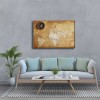 Nostaljilk Harita Ve Pusula Canvas Tablo