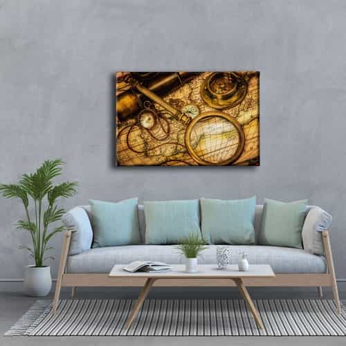 Tarihteki Haritalar Canvas Tablo