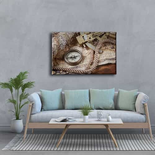 Nostaljik Haritlar Canvas Tablo