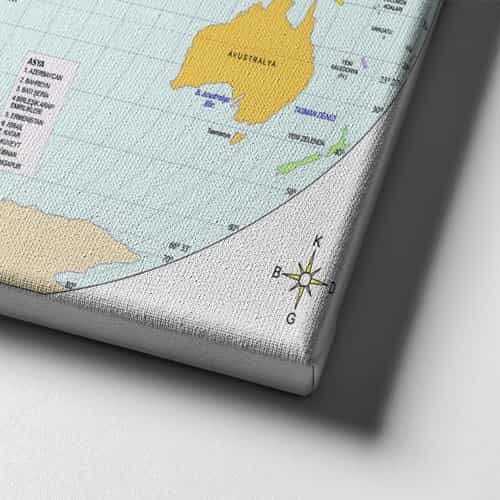 Dünya Siyasi Haritası Canvas Tablo