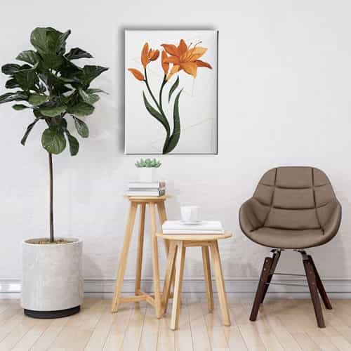 Turuncu Çiçek Canvas Tablo