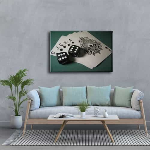 Zar Ve İskambil Kağıdı  Canvas Tablo