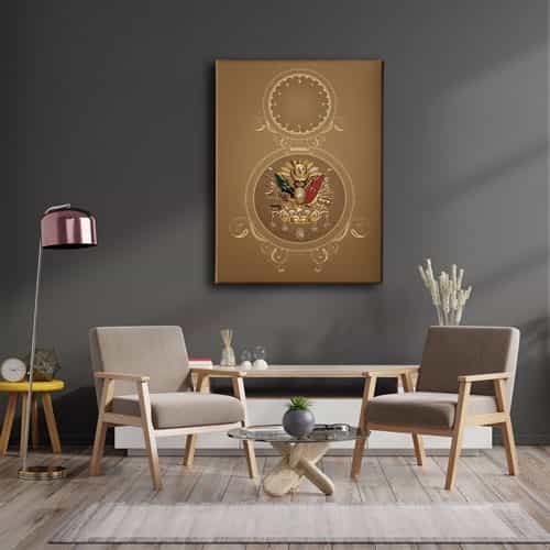 Osmanlı Arması Saatli Tablo